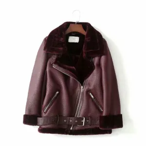 Pre Order:  Retro Belt Faux Fur Jacket