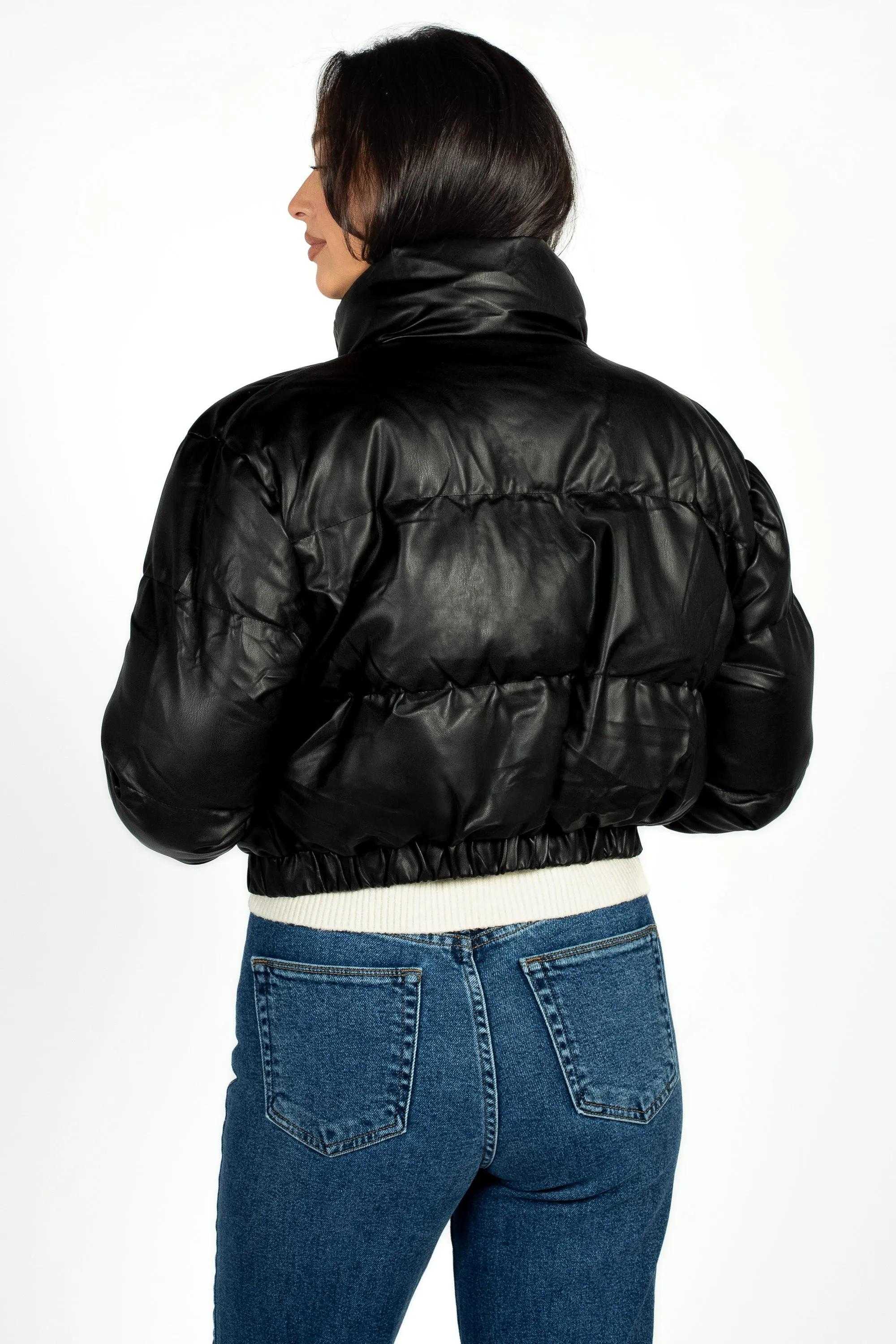 Rebel Faux Leather Bomber Jacket