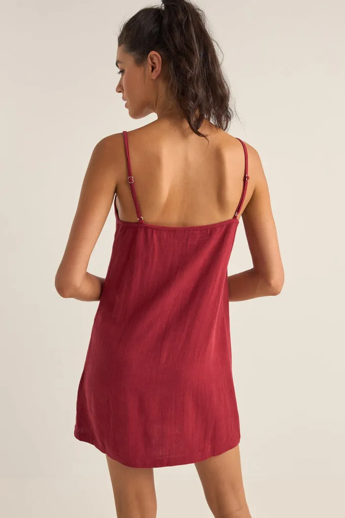 Rhythm Seacoast Keyhole Slip Dress - SANGRIA