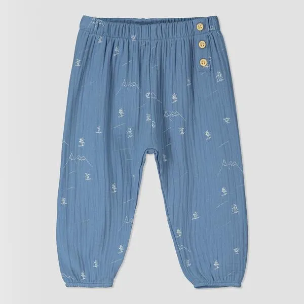 Smithie pants in blue skiing print