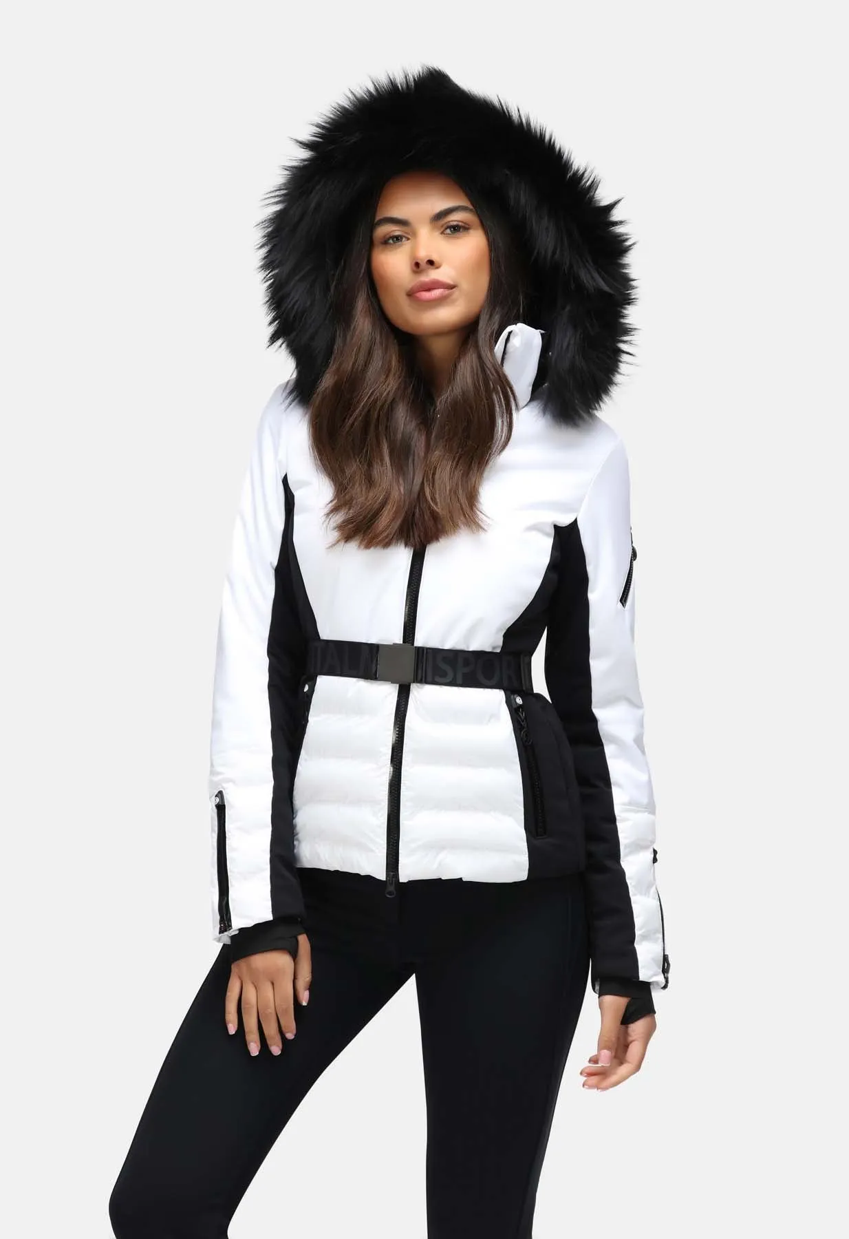 Black Sportalm Jacket with Fur Trim