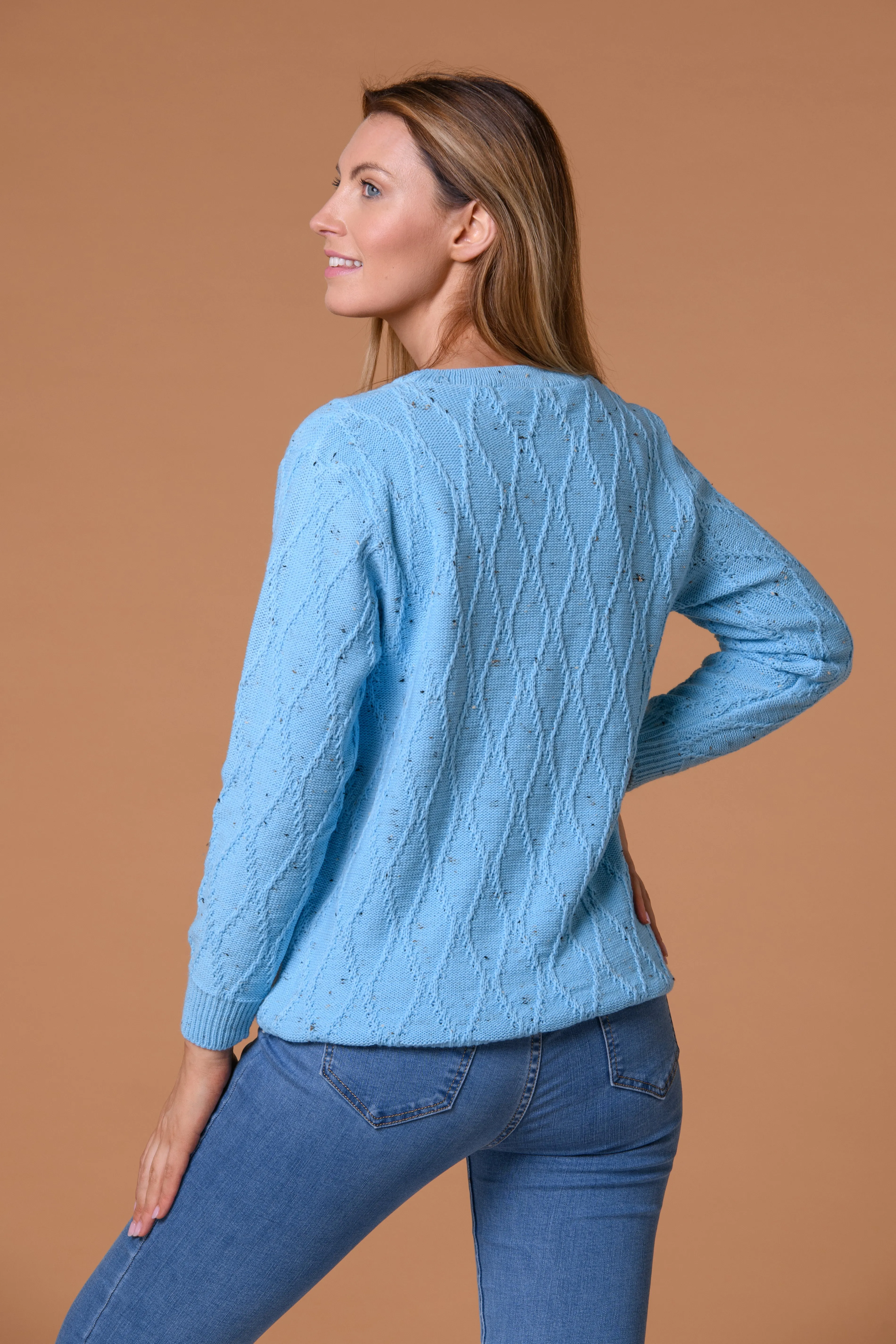 Wavy Cable Knit- Turquoise