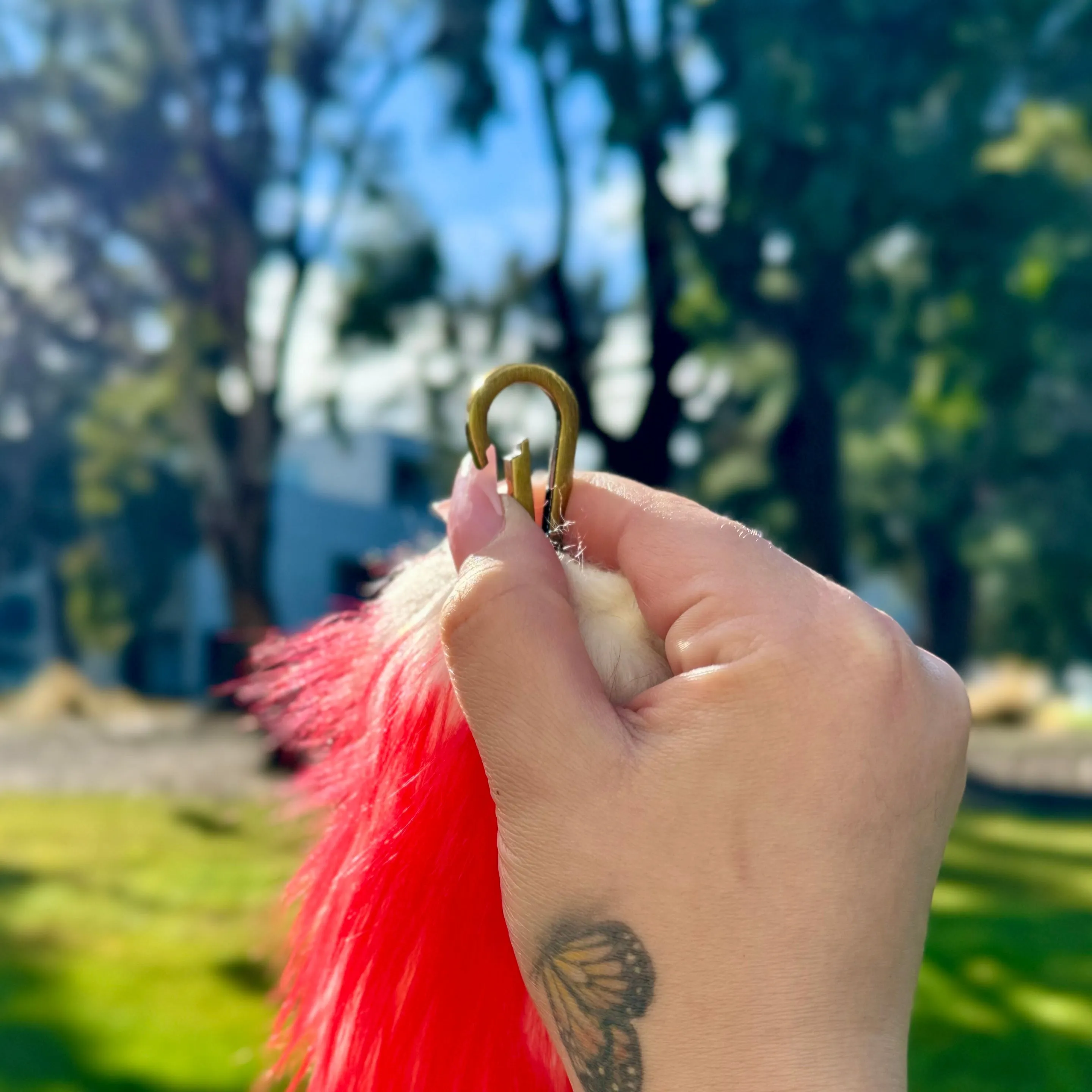 White & Red Ombré Tail